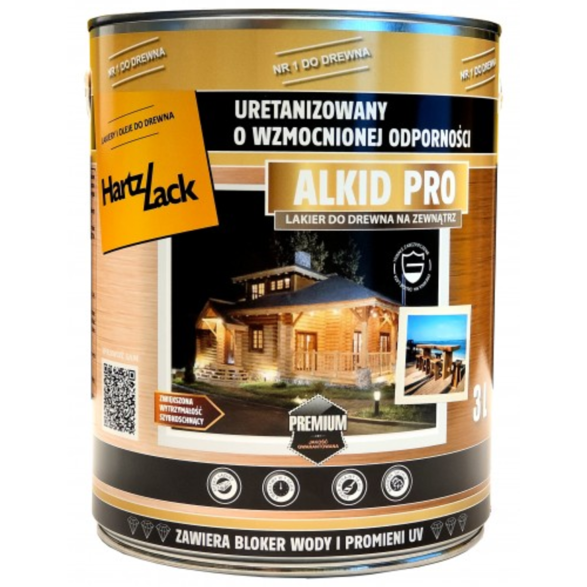 HartzLack Alkid Pro Lakier alkidowo-uretanizowany połysk 3L