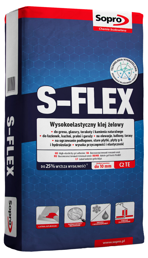 Wysokoelastyczny klej żelowy do płytek SOPRO S-FLEX 201 C2 TE 5kg
