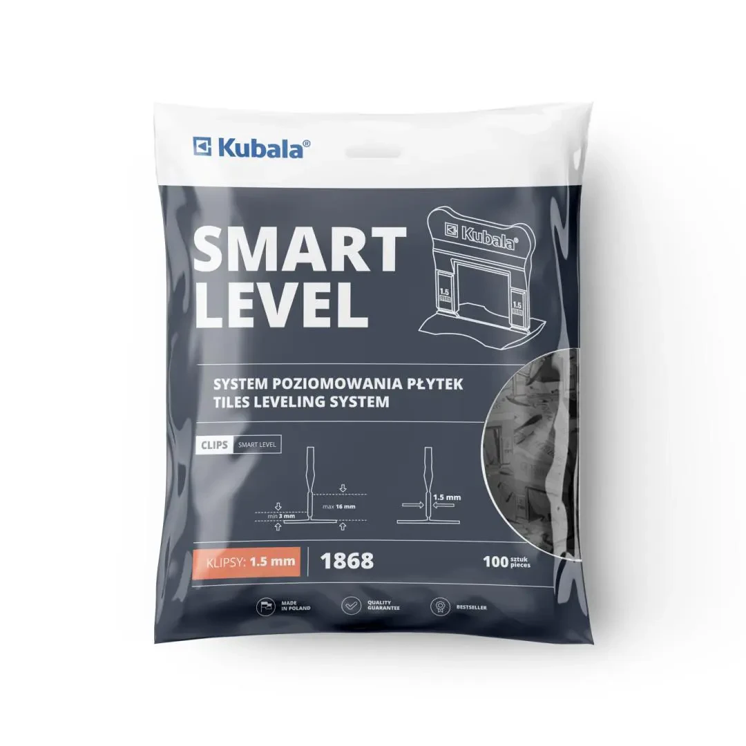 Klipsy dystansowe 1,5mm do poziomowania płytek Kubala Smart Level 100szt