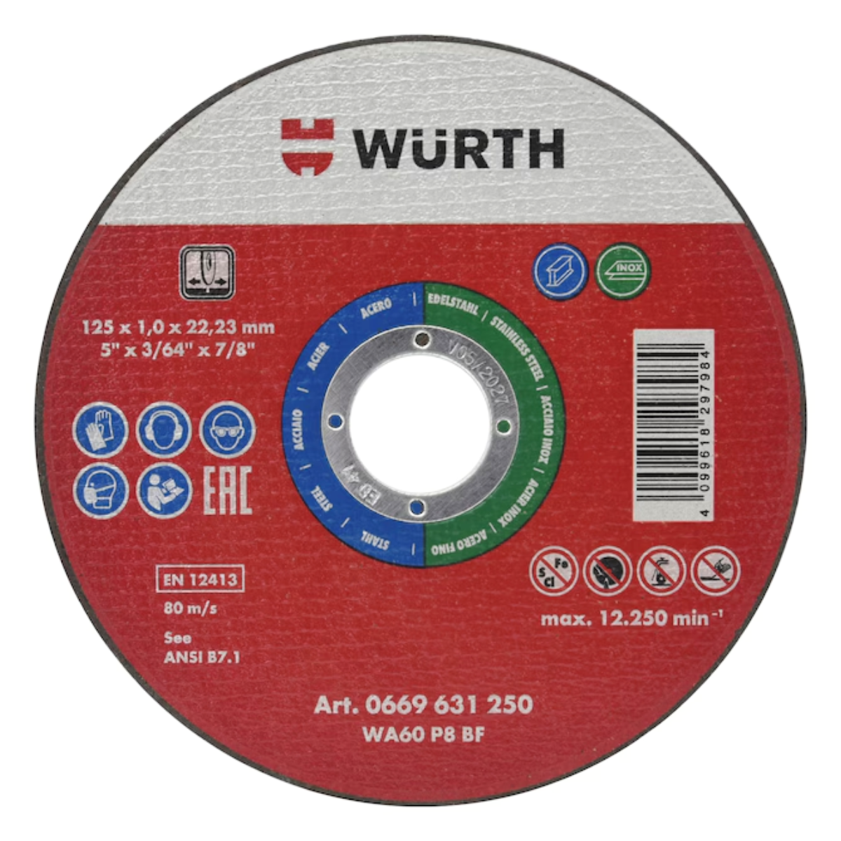WURTH Tarcza tnąca do stali nierdzewnej 230mm x 1,9mm 1szt