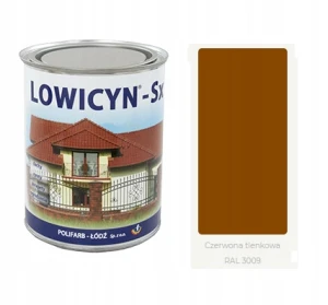 Farba na dach do powierzchni ocynkowanych stalowych LOWICYN SX 10l Czerwony Tlenkowy RAL 3009 Połysk