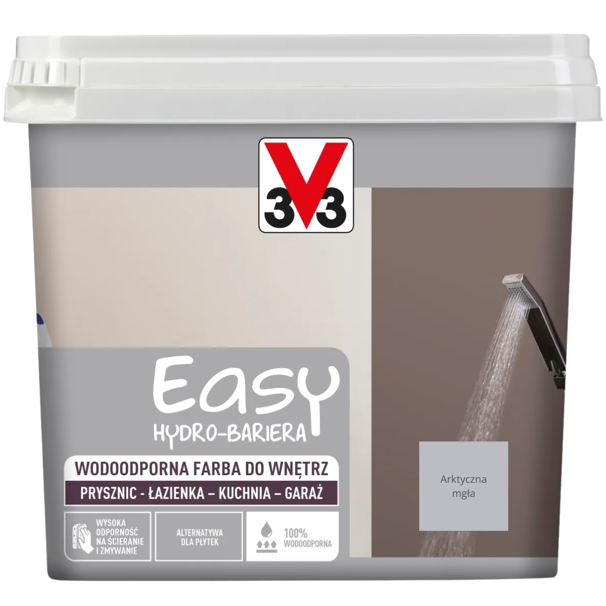 V33 Easy Hydro-Bariera Wodoodporna farba do wnętrz arktyczna mgła satyna 0,75L