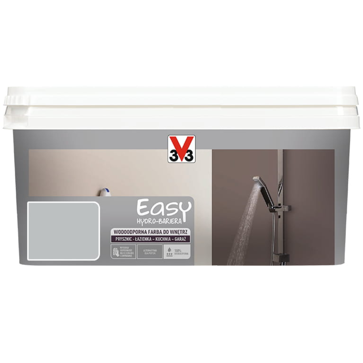 V33 Easy Hydro-Bariera Wodoodporna farba do wnętrz arktyczna mgła satyna 2L