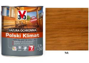 Lazura ochronna 7 lat Polski Klimat impregnująco-dekoracyjna V33 Tek 2,5l