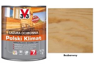 Lazura ochronna 7 lat Polski Klimat impregnująco-dekoracyjna V33 Bezbarwny 0,75l