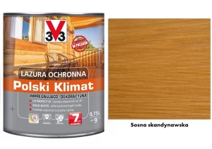 Lazura ochronna 7 lat Polski Klimat impregnująco-dekoracyjna V33 Sosna skandynawdska 0,75l