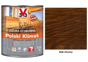 Lazura ochronna 7 lat Polski Klimat impregnująco-dekoracyjna V33 Dąb złocisty 0,75l