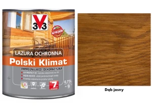 Lazura ochronna 7 lat Polski Klimat impregnująco-dekoracyjna V33 Dąb jasny 0,75l