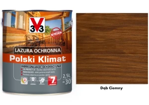 Lazura ochronna 7 lat Polski Klimat impregnująco-dekoracyjna V33 Ciemny dąb 2,5l