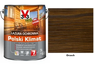 Lazura ochronna 7 lat Polski Klimat impregnująco-dekoracyjna V33 Orzech 5l