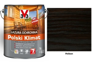 Lazura ochronna 7 lat Polski Klimat impregnująco-dekoracyjna V33 Heban 5l
