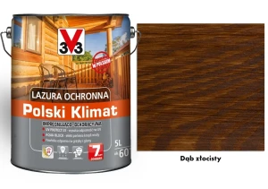 Lazura ochronna 7 lat Polski Klimat impregnująco-dekoracyjna V33 Dąb złocisty 5l