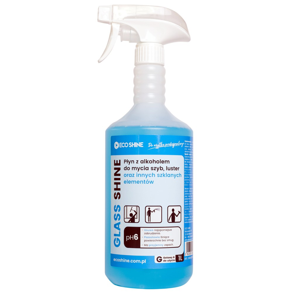 ECO SHINE GLASS SHINE Płyn do szyb i luster z alkoholem 1L