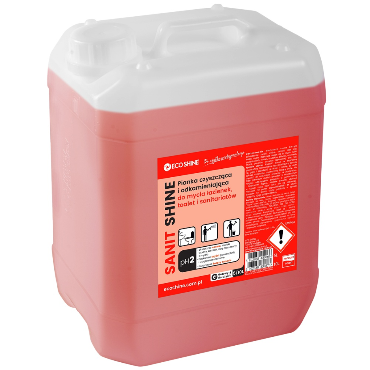 ECO SHINE SANIT SHINE Pianka do toalet i łazienek 5L
