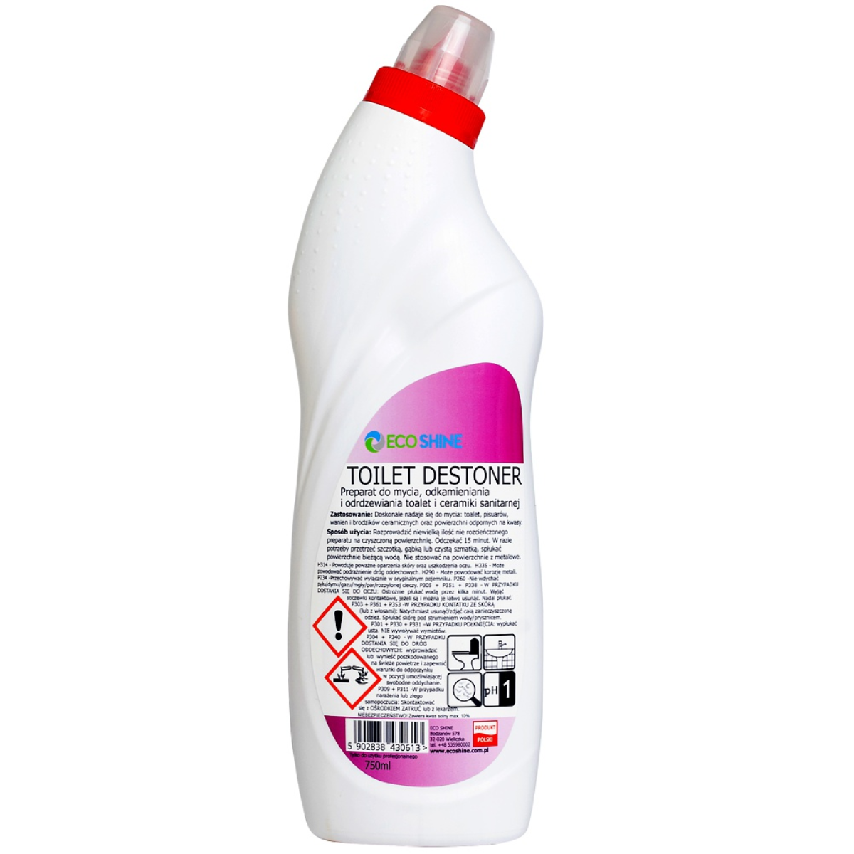ECO SHINE TOILET DESTONER Żel na kamień i rdzę do WC 0,75L