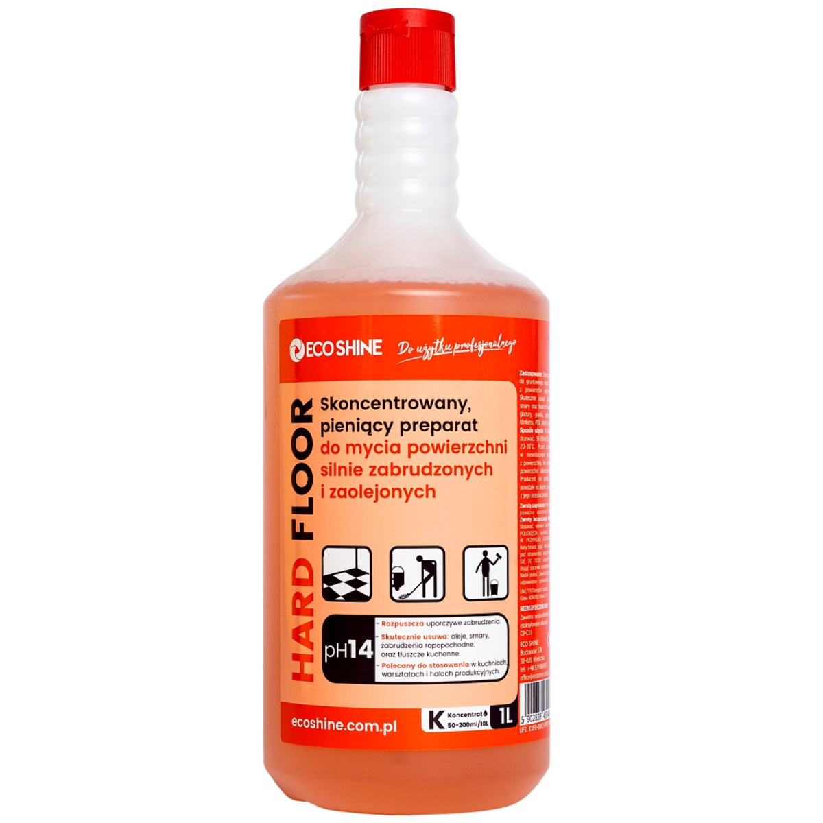 ECO SHINE HARD FLOOR Płyn do mycia podłóg mocno zabrudzonych 1L
