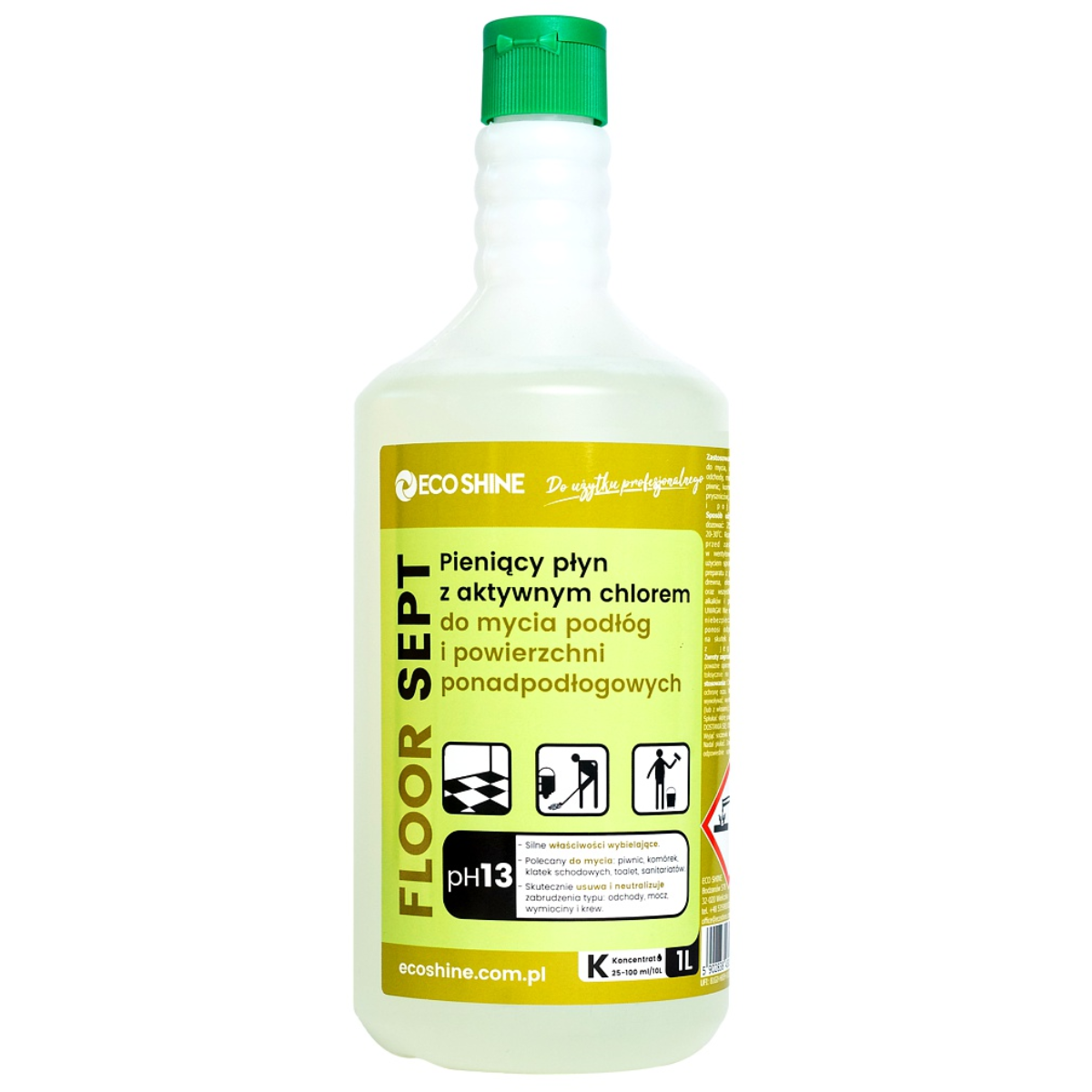 ECO SHINE FLOOR SEPT Płyn z aktywnym chlorem do podłóg i innych powierzchni 1L