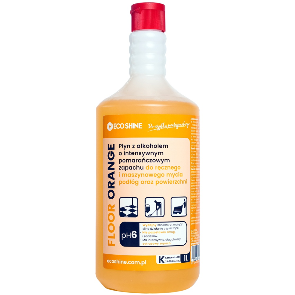ECO SHINE FLOOR ORANGE Płyn do mycia podłóg  o zapachu pomarańczy 1L