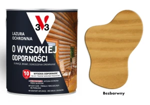 Lazura ochronna 10 lat o wysokiej odporności V33 Bezbarwny 0,75L