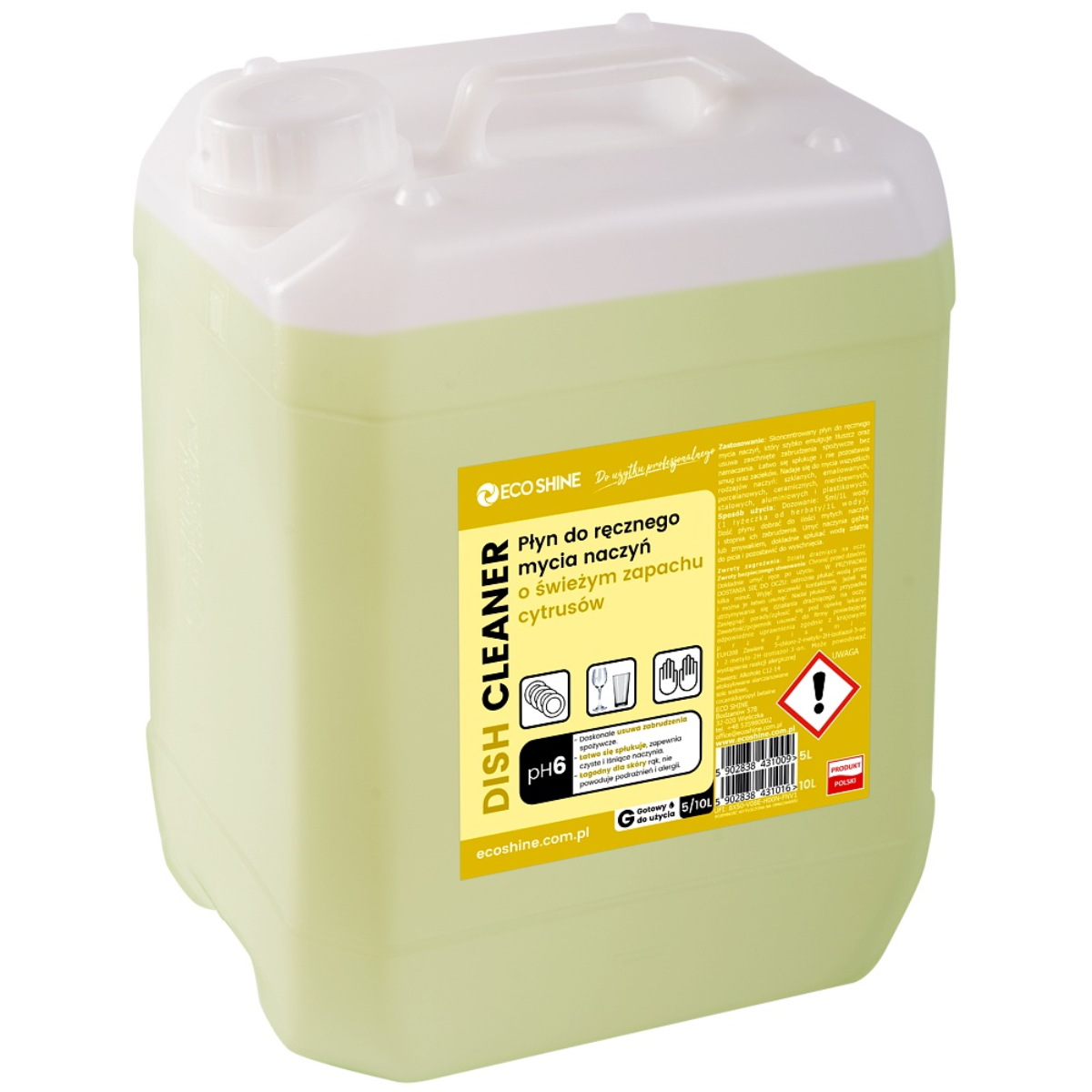 ECO SHINE DISH CLEANER Płyn do mycia naczyń  5L