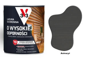 Lazura ochronna 10 lat o wysokiej odporności V33 Antracyt 0,75L 