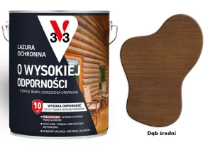 Lazura ochronna 10 lat o wysokiej odporności V33 Dąb średni 5L
