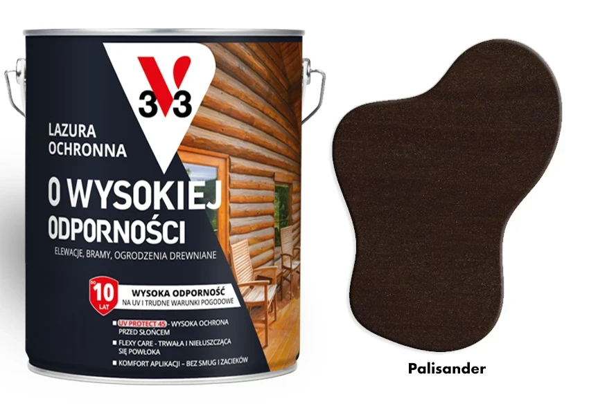 Lazura ochronna 10 lat o wysokiej odporności V33 Palisander 5L