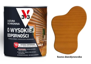 Lazura ochronna 10 lat o wysokiej odporności V33 Sosna skandynawska 0,75L