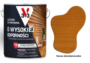 Lazura ochronna 10 lat o wysokiej odporności V33 Sosna skandynawska 2,5L