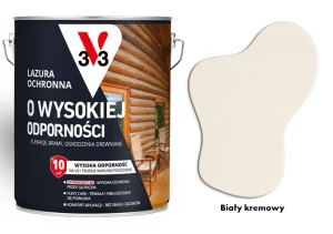 Lazura ochronna 10 lat o wysokiej odporności V33 Biały kremowy 5L