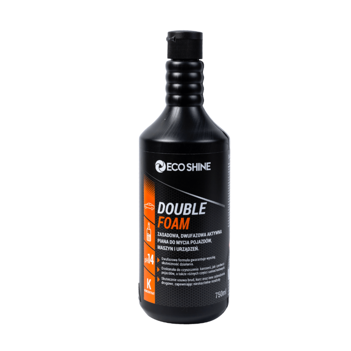 ECO SHINE DOUBLE FOAM Dwufazowa aktywna piana do mycia maszyn i pojazdów 0,75L