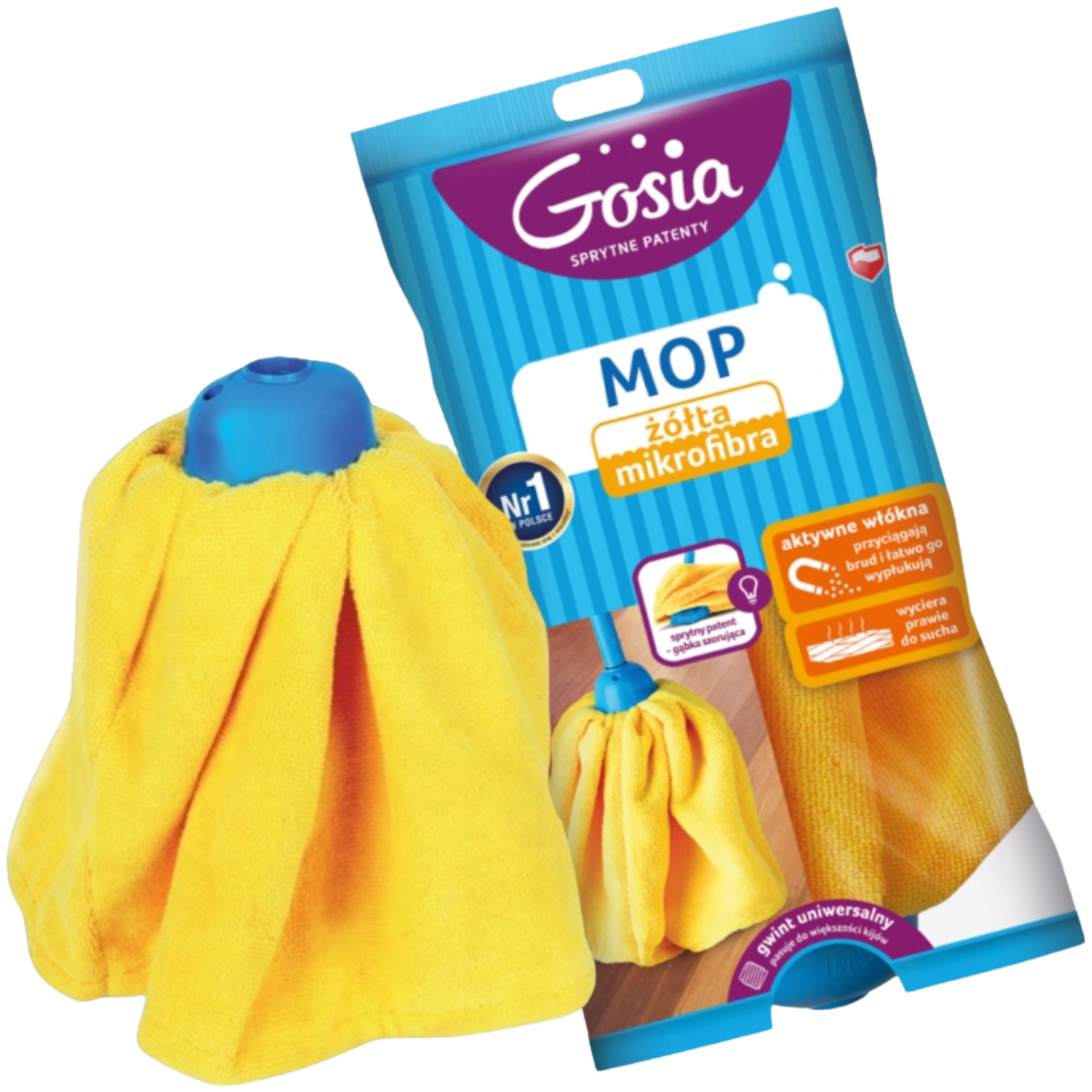GOSIA Wkład do mopa żółta mikrofibra 1szt