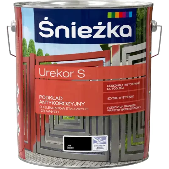 Podkład antykorozyjny do metalu Śnieżka UREKOR S 10l Czarny U04