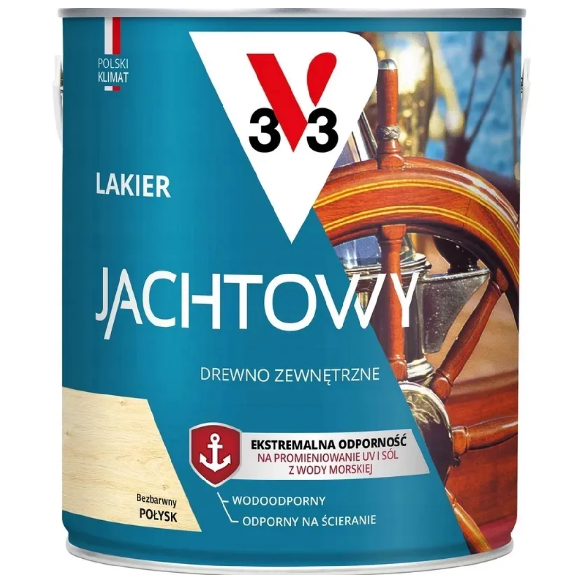 V33 Lakier jachtowy bezbarwny połysk 750ml