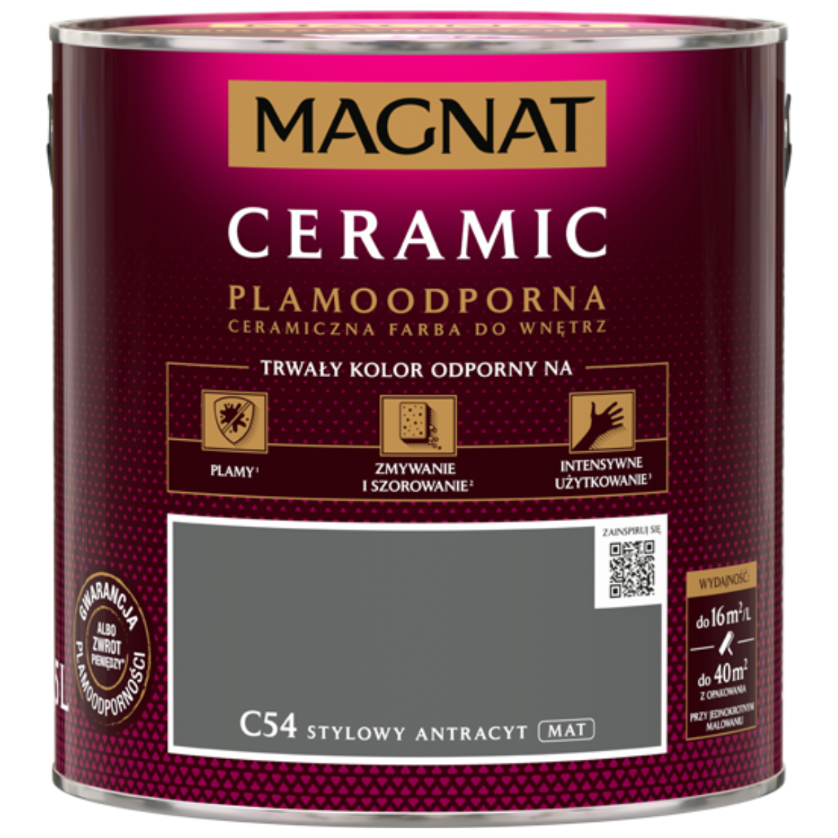 MAGNAT Ceramic Farba ceramiczna stylowy antracyt C54 2,5L