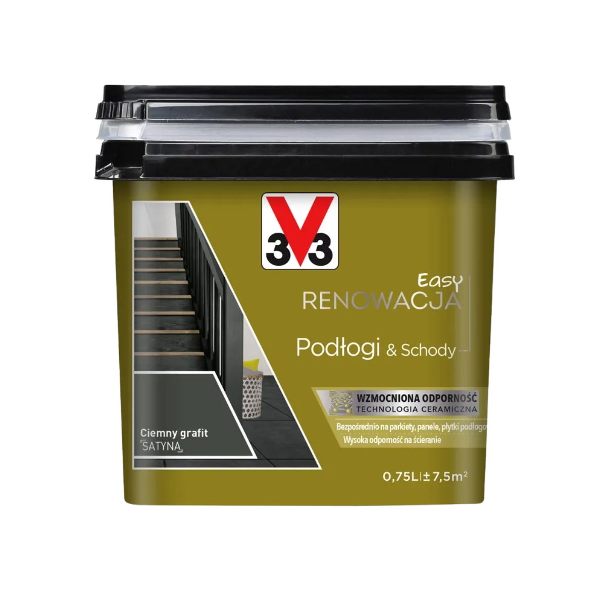V33 Easy Renowacja Podłoga 3V3 ciemny grafit 0,75L