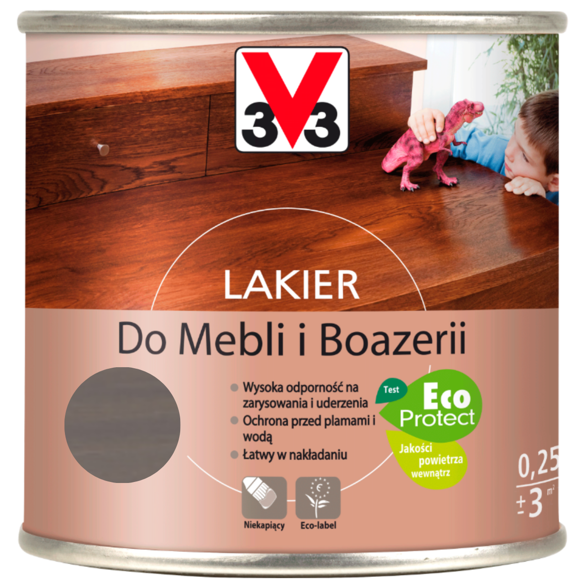 V33 Lakier do mebli i boazerii szara patyna mat 1L