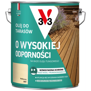V33 Olej do tarasów o wysokiej odporności bezbarwny mat 4,5L