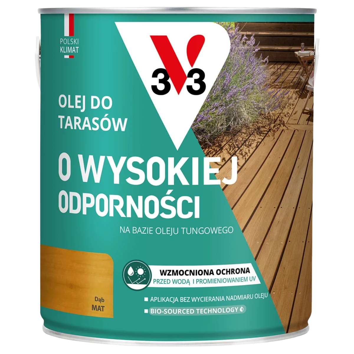 V33 Olej do tarasów o wysokiej odporności dąb mat 2,5L
