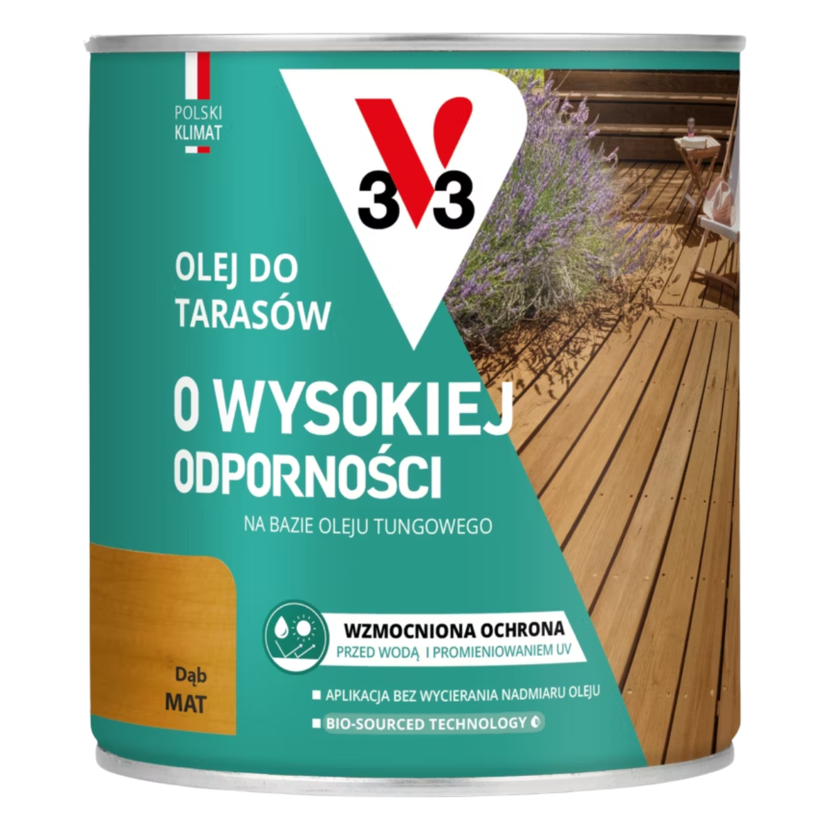 V33 Olej do tarasów o wysokiej odporności dąb mat 0,75L