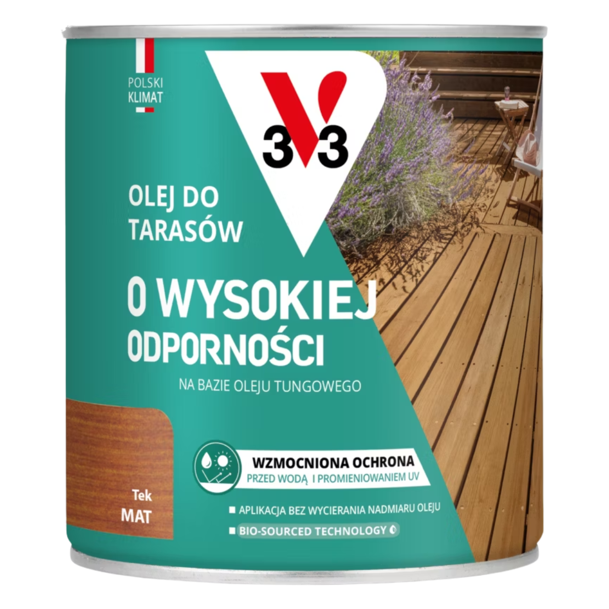 V33 Olej do tarasów o wysokiej odporności Tek mat 2,5L