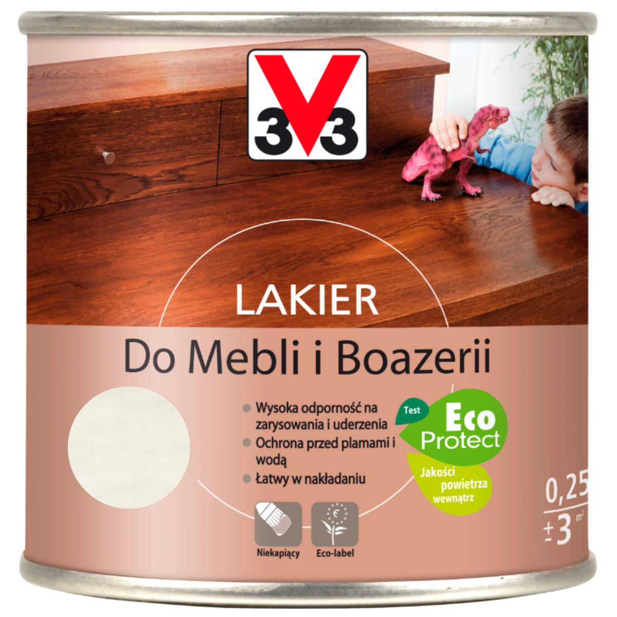 V33 Lakier do mebli i boazerii biała patyna mat 1L