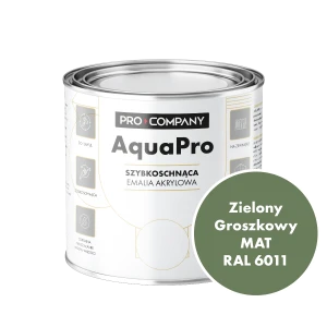 Szybkoschnąca uniwersalna emalia akrylowa Aqua Pro Zielony Groszkowy MAT RAL 6011 0,7L