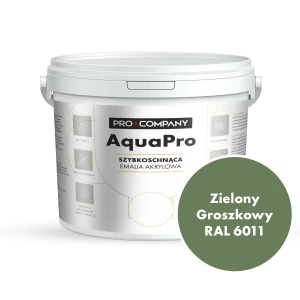 Szybkoschnąca uniwersalna emalia akrylowa Aqua Pro Zielony Groszkowy RAL 6011 9L