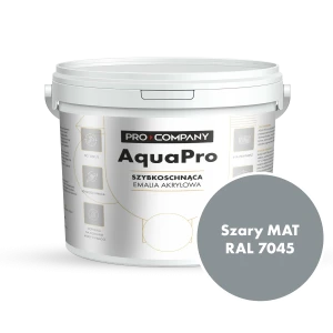 AQUA PRO Emalia Akrylowa Szybkoschnąca 9L Szary RAL 7045 MAT