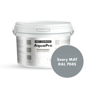 AQUA PRO Emalia Akrylowa Szybkoschnąca 2,7L Szary RAL 7045 MAT