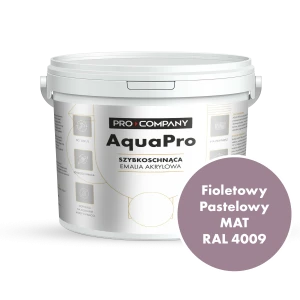AQUA PRO Emalia Akrylowa Szybkoschnąca 10L Fioletowy Pastelowy RAL 4009 MAT