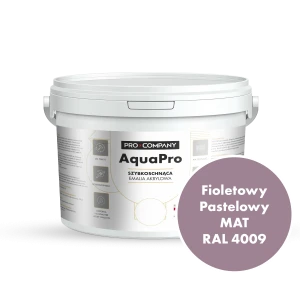 AQUA PRO Emalia Akrylowa Szybkoschnąca 3L Fioletowy Pastelowy RAL 4009 MAT