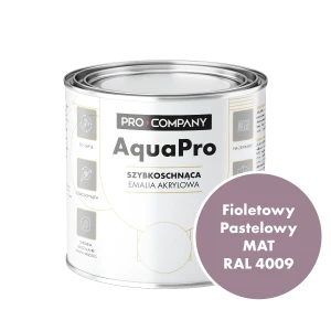 AQUA PRO Emalia Akrylowa Szybkoschnąca 0,8L Fioletowy Pastelowy RAL 4009 MAT