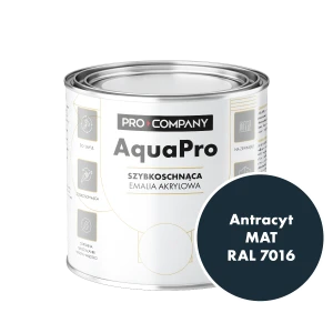 Szybkoschnąca uniwersalna emalia akrylowa Aqua Pro Antracyt MAT RAL 7016 0,7L